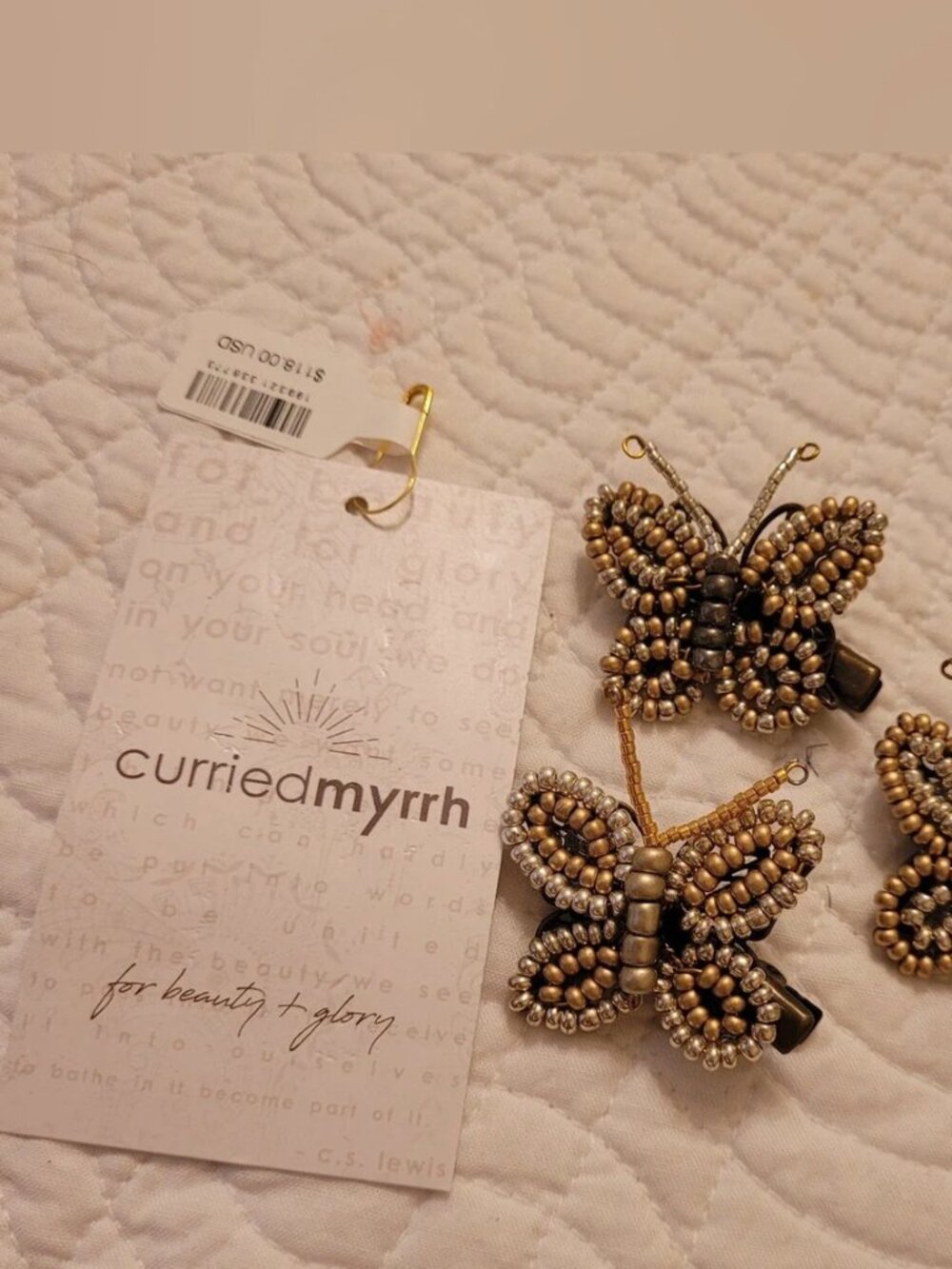 Curried Myrrh NWT Free People Kocho Butterfly Hair Clips set of 3 - Picture 5 of 7